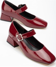 Resim Aska Shoes St-006 Rugan/cild/süet Günlük 4 Cm Topuklu Bayan Ayakkabı Bordo Rugan 