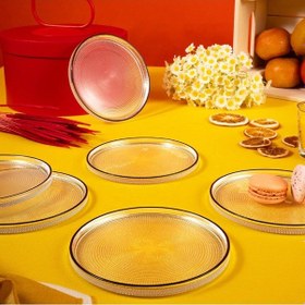 Resim Fecra Loren 6'lı Pasta Tabağı Seti Siyah Fileli 16 Cm 