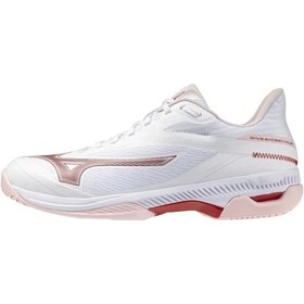 Resim Mizuno Wave Exceed Court Ac Kadın Tenis Ayakkabısı Beyaz / Kırmızı Çok Renkli 