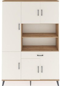 Resim Arges Dolap 10 Raflı Tek Çekmeceli 6 Kapaklı 132x30x195 Çam-a... Çam 