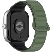 Resim Xiaomi Smart Band 8 Pro/redmi Watch 4 Manyetik Tpu Saat Kayışı Çift Renkli Kayış - Ordu Yeşili + Siyah 