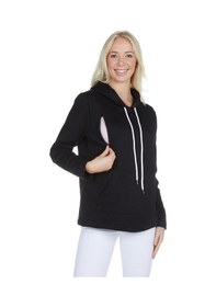 Resim Luvmabelly 4505 Pamuklu Yandan Fermuarlı Lohusa Emzirme Sweatshirt-siyah 