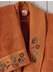 Resim Cottonbox Folk Art Aile Bornoz Seti Dalila Tarçın-antrasit Antrasit 