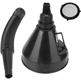 Resim Katlanabilir Hortumlu Motosiklet Huni Yakıt Doldurucu - Siyah 