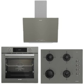Resim Arçelik Steam Grion AFC 341 G - OCD T 651 EG - ADE 606-2 G Gri Cam Ankastre Set 