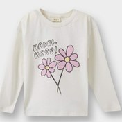 Resim Defacto Kız Bebek Bisiklet Yaka Çiçekli Uzun Kollu Tişört E9008a525auer105 Ekru 