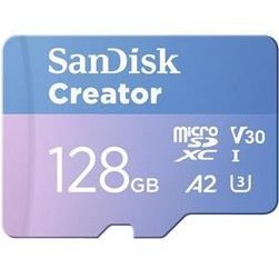 Resim Sandisk Creator 128gb 190/90mb/s Microsdxc Uhs-ı A2 V30 Adaptörlü 