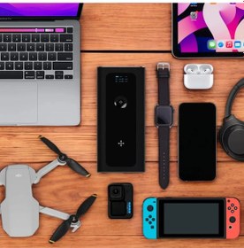 Resim Uze U Bold 265w 27000 Mah Kablolu Kablosuz Powerbank Güç Kaynağı Typ-c Android Usb Hızlı Çoklu Şarj Siyah 