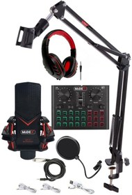 Resim Midex Gmx-1 Record Head Set Condenser Mikrofon Kulaklık Ses Kartı Canlı Yayın Paketi (telefon Ve Pc) 