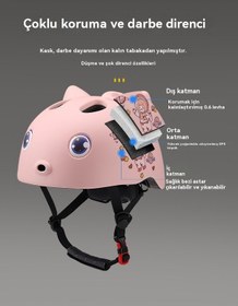 Resim Yeni Tasarım, Çizgi Film Temalı Çocuk Spor Kaskı, Scooter, Paten, Düşmelere Karşı Koruma, Bisiklet, Balance Bike Ve Motosiklet Kaskı Mavi 