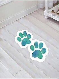 Resim Colorix Carpet Özel Kesim Pati Desenli Kaymaz Taban Paspas No: 160 Yeşil 50 x 80 