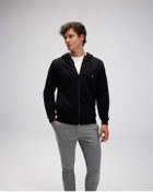 Resim Ellesse Em555 Erkek Fermuarlı Kapüşonlu Siyah Sweat Siyah 