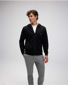 Resim Ellesse Em555 Erkek Fermuarlı Kapüşonlu Siyah Sweat Siyah 
