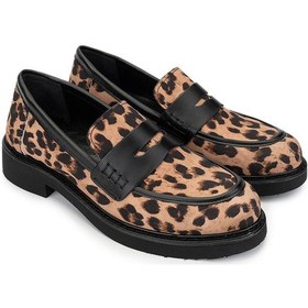Resim Tamer Tanca Kadın Vegan Leopar/siyah Loafer Ayakkabı 817 1001 Bn Ayk Sk24-25 Leopar/syh Cılt Leopar - Siyah 