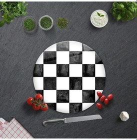 Resim Damalı Desen | Cam Kesme Tahtası - Cam Kesme Tablası | Çap32cm 