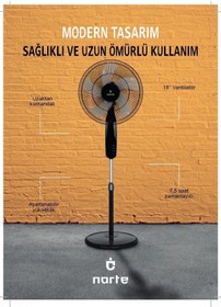 Resim NARTE NT-RCF180 18'' Ayaklı Vantilatör (Uzaktan Kumandalı) 