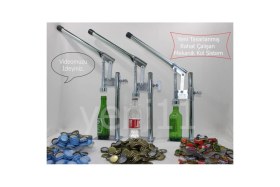 Resim Feyza Design Gazoz Soda Kapağı Kapatma Makinesi ve 500 Şişe Kapak Aleti Seti 