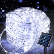 Resim 1 adet, Akıllı Bahçe Hortumu Işığı, 300/200/100/50 LED Dış Mekan Güneş Işıkları, 8 Aydınlatma Modu, Havuz, Parti, Düğün, Noel, Çit, Bahçe Süslemesi için Uygun, En İyi Noel Süsü 