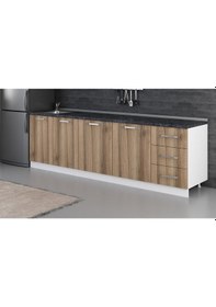 Resim Minar 270 Cm Mutfak Dolabı Beyaz Dore 270-D2-Alt Modül Beyaz 