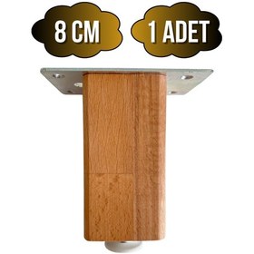 Resim Kale Ayarlı Ahşap Ayak Mobilya Masa Ve Dolap Ayağı Kayın Kayın/gürgen Ağacı 8cm 1 Adet Ahşap Rengi 