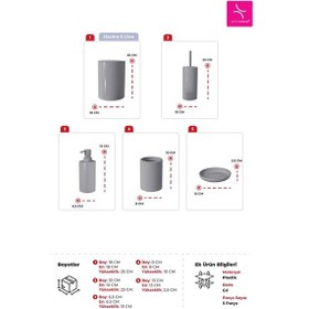 Resim Primanova Flores 5 Li Banyo Seti Gri M-sas17-07 Gri 