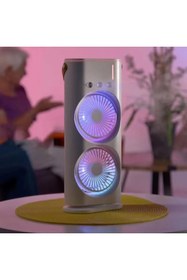 Resim Everest Grup Işıklı Sessiz Klima Sulu Fan Çift Pervana Elektrikli Vantilatör Soğutucu Fan Sprey Klima 
