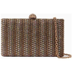 Resim Kurt Geiger Crystal Kensington Taşlı Lüks Tasarım Kadın Clutch Çanta Kahverengi 