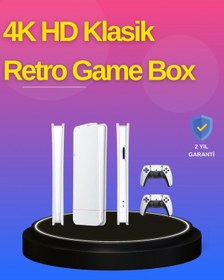 Resim Ucuztekno Hdmı Çıkışlı Kablosuz 2 Kollu 4k Retro Oyun Kutusu 