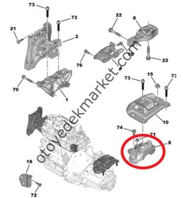 Resim Opel Astra (2022-2024) 1.5 Dizel Sol Motor Takozu / Kulağı Alt Bağlantı Mesnedi (Orijinal) 
