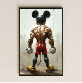 Resim Kaslı Mickey Mouse Tasarımlı Şeffaf Pleksi Tablo 