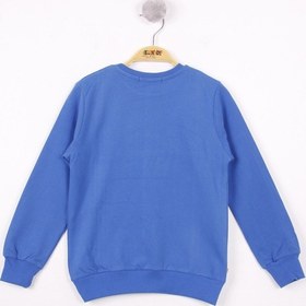 Resim Toontoy Kids Toontoy Erkek Çocuk Relax Fit Bisiklet Yaka Baskılı Sweatshirt - 2 İplik Saks 