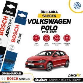Resim Vw Polo Ön Arka Bosch Aerotwin Silecek Takımı 2018-2020 
