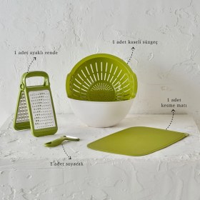 Resim Ceronni Handle Mutfak Seti Yeşil 