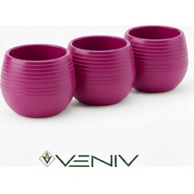 Resim 3 Adet Dekoratif Su Hazneli Saksı 3 