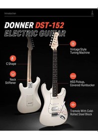 Resim Donner Dst-152 Full-size St Elektro Gitar Seti Beyaz 