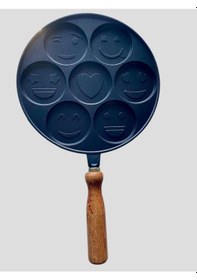 Resim Babi Home Granit Pankek Tava Gülenyüz Emojili Krep Tava 26 Cm Siyah Sökülebilir Kulplu Siyah - Kahverengi 