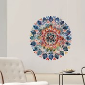 Resim Canlı Mandala Duvar Stickerı - Renkli Kendinden Yapışkanlı PVC Etiket, Yatak Odası & Oturma Odası için Çıkarılabilir Ev Dekoru, Kolay Uygulanabilir Etiket|Mandala Sanat Stickerı|Kendinden Yapışkanlı Dekor, Duvar Stickerları Ev Dekoru 