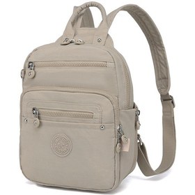 Resim Smart Bags Günlük Küçük Boy Su Geçirmez Krınkıl Kumaş Kadın Sırt Çantası Bej 