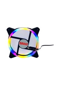 Resim ZR-100 12cm Renkli Gökkuşağı Rainbow RGB Mining Kasa Fanı Işıklı 