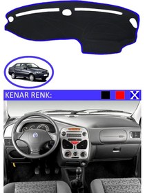 Resim Torpido Koruma Halısı Siyah Kenar Renk Mavi Fiat Siena 2000-2005 İle Uyumlu 