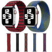 Resim Sones Karışık Renkli Naylon Örgülü Tek Döngü Saat Kordonu iOS Uyumlu Watch Serisi 9-8-7 41mm / Se 3-se 2-6-se-5-4 40mm / 3-2-1 38mm, Boyut:l 