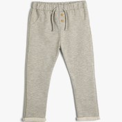 Resim Erkek Bebek Basic Jogger Eşofman Altı Düğme Detaylı Cepli Beli Bağlamalı 
