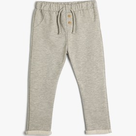 Resim Erkek Bebek Basic Jogger Eşofman Altı Düğme Detaylı Cepli Beli Bağlamalı 