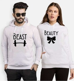 Resim Tshirthane Beast Beauty2 Sevgili Kombinleri Kapüşonlu Kombini 