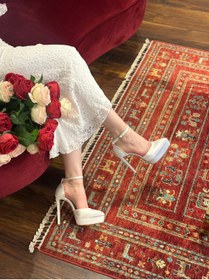 Resim Marcatelli Beyaz Saten Davin Platform Gelin Ayakkabısı 