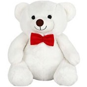 Resim Papyonlu Beyaz Ayıcık 35 Cm 