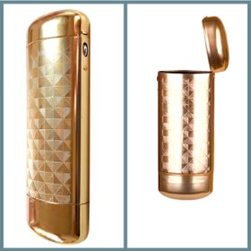 Resim Omeniv Tank Gibi Gold Metal Gözlük Kabı Kılıfı Dokulu 