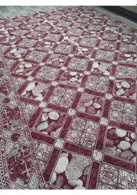 Resim Savan Dokuma Halı Örtüsü 4m² 170 240 Kale Bordo6 Bordo 