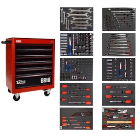 Resim Brio Hareketli Takım Dolabı 6 Çekmece 2022 Seri 259 Parça Kırmızı 