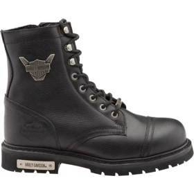 Resim Harley Davidson Colmar Erkek Bot Siyah Kısa Topuklu Platform Bağlama Özellikli 